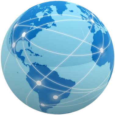 Globe with interconnecting dots